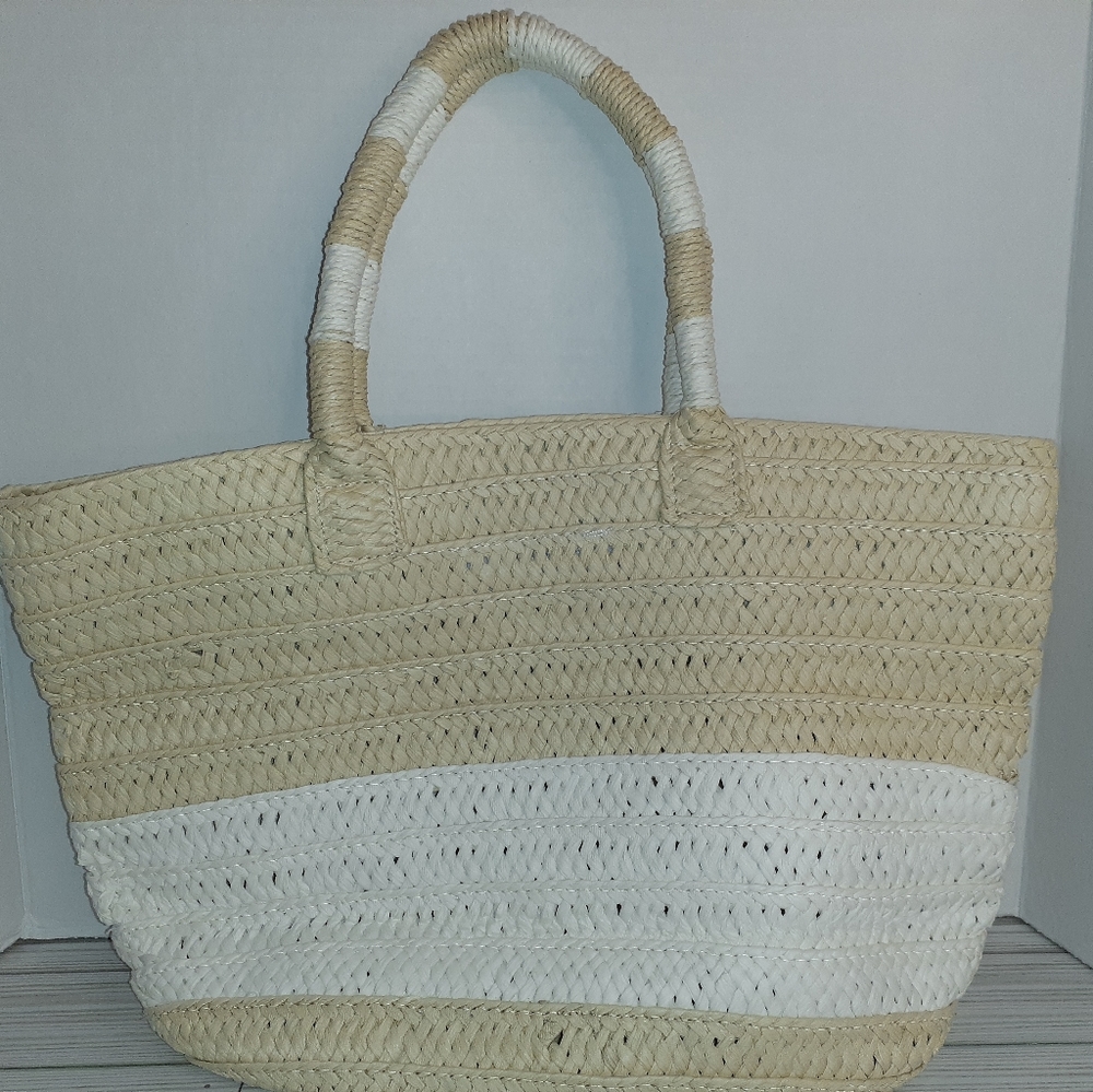 ALTRU Made For Good Tan/White Tote Bag Beach/ Shopping Bag 16" X 16.75" ~ NEW